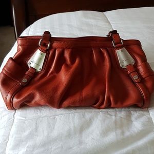 Leather B Makowsky orange handbag